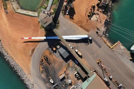 Wind turbines destined for Gold Fields' St Ives Renewable Project arrive in Western Australia