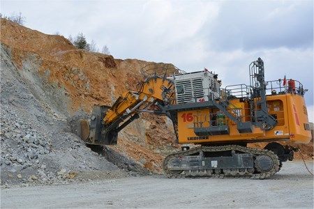 Liebherr R 9350 E electric excavator delivered to Assarel copper mine